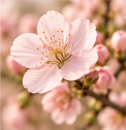 Zarte rosa Blüte als Symbol für Frauengesundheit und weiblichen Zyklus
